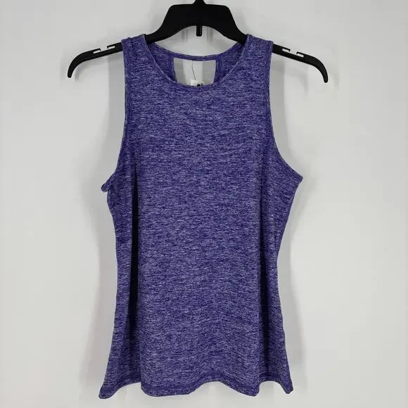 Ideology Heathered Keyhole-Back Sleeveless Tank Top Bright Purple M, $13 NWT - Picture 4 of 4